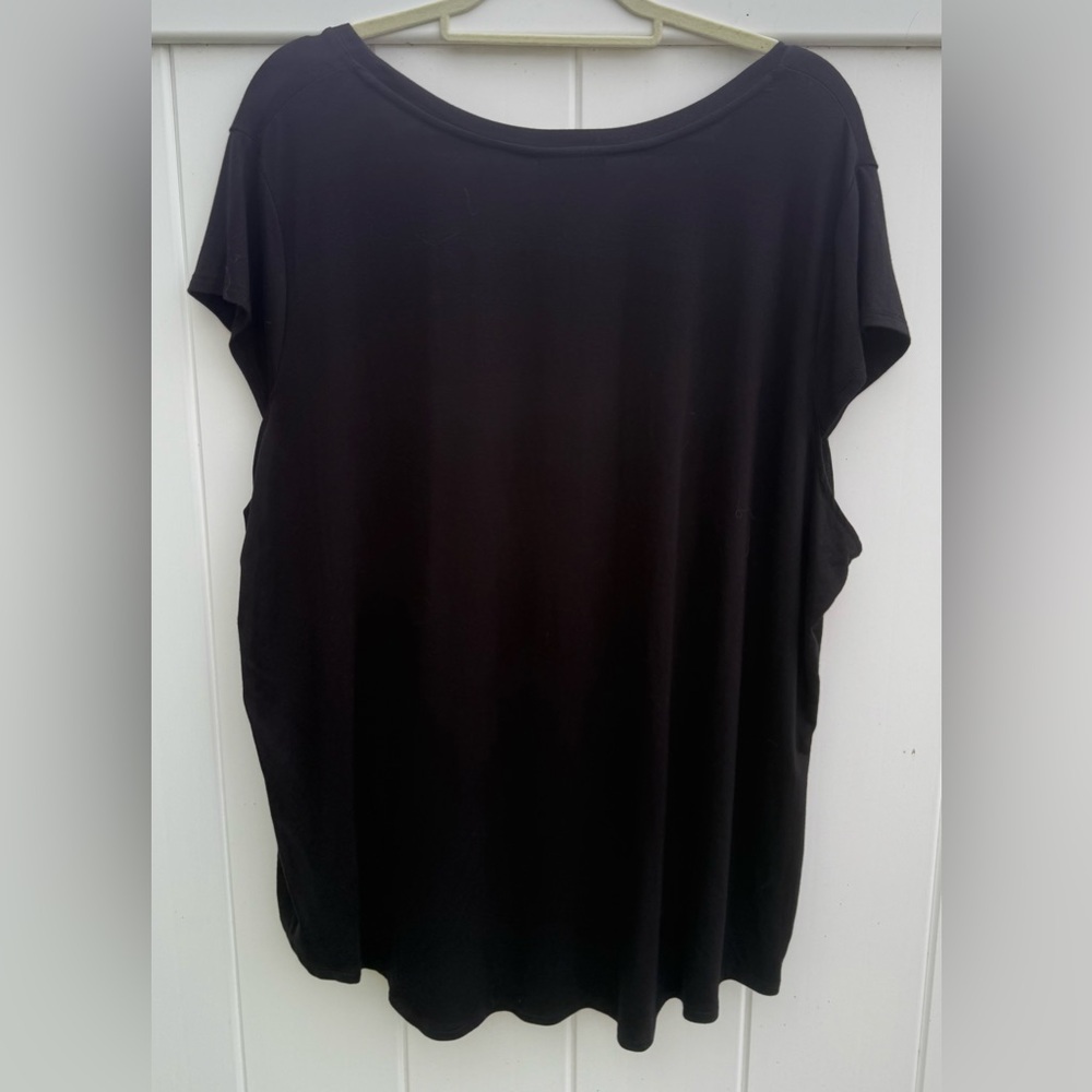 Nue Options Woman Black Short Sleeve Top With Silver Detail.  Size 2X.  NWT. - Picture 8 of 8